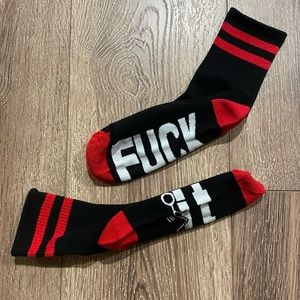 “F*ck it” Socks Black, white and red